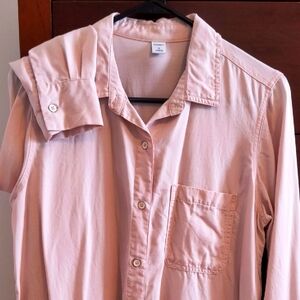 Pink Old Navy Long Sleeve Button Up Shirt, Size M